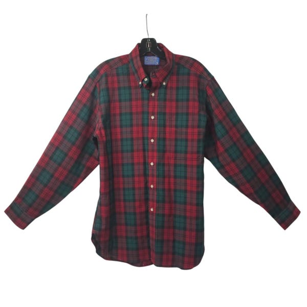 70'S Pendleton Tartan Check Wool Shirt Made in USA Men's M Size /eaa498025