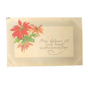 Que la joie vous remplisse le coeur le jour de Noël, carte postale Gibson des années 1900, vintage
