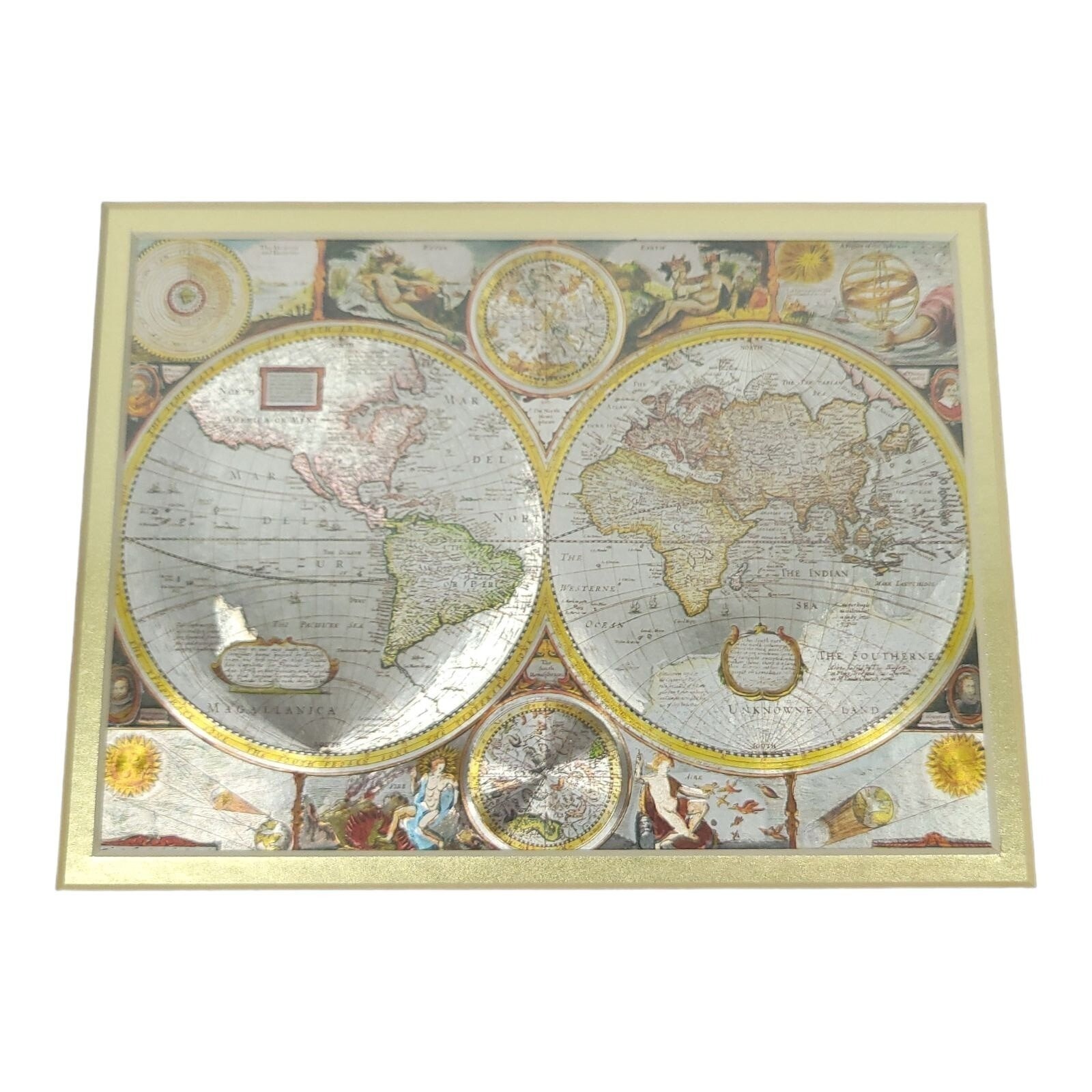 A New And Accvrat Accurat Map Of The World Foiled Gold Silver Etsy