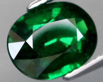 RARE large Tsavorite Garnet"natural untreated" VS eye clean top green precision cut  oval from Tanzania 3.15ct.