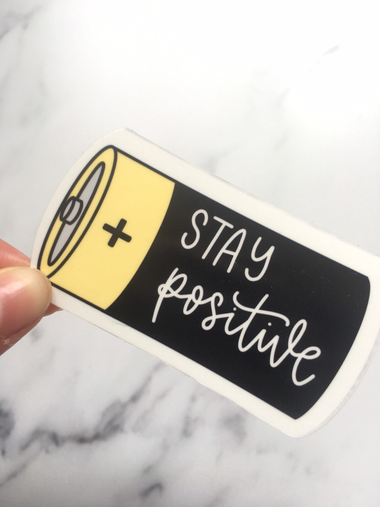 Stay Positive battery mental health sticker | Etsy