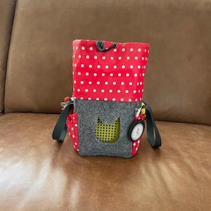 Tasche für Toniebox & Tonies - praktisch und schön für unterwegs (Tonieboxtasche) personalisierbar / rot - weiß - Punkte