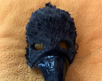 Crow Mask - handmade, one of a kind, leather bird mask