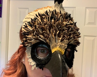 Quail Mask - handmade, one of a kind, leather bird mask
