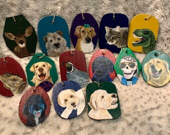 Custom Pet Portrait Ornament – Hand-Painted Animal Keepsake