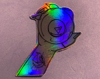 Magic 8 Ball "Ask Your Question" Sticker - 2x3 inch holographic