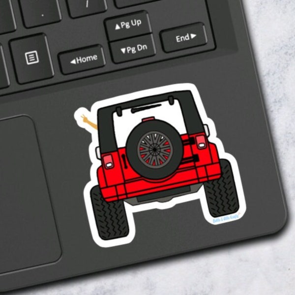 Red Off Road Peace Sign Hand Wave Waterproof Vinyl Sticker Decal For Jeep, Car, Laptop, Water Bottle, Hydro Flask, Etc. + FREE SHIPPING!