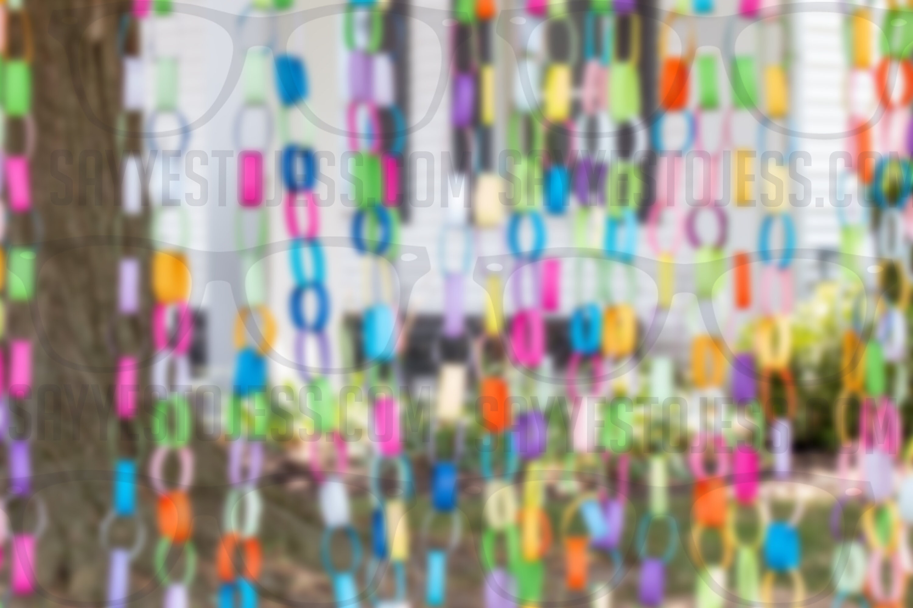 Colorful Paper Chain Digital Background Backdrop Photoshop Template ...