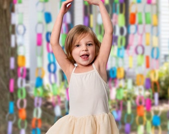 Colorful Paper Chain Digital Background Backdrop Photoshop template composite photo background