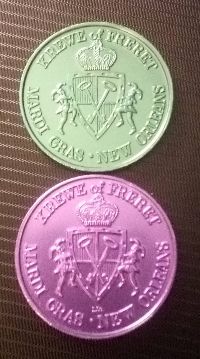 2 1978 Krewe of Freret Mardi Gras doubloons