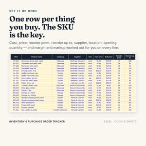 Inventory and Purchase Order Tracker, Excel Google Sheets, Stock Reorder Point and Supplier Lead Time, Stock Valuation (Digital Download) immagine 11