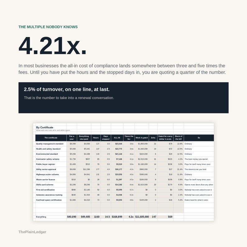 Compliance & Certification Cost Tracker Spreadsheet | True Cost of Accreditation Excel Google Sheets Template | Audit and Renewal Log bild 12