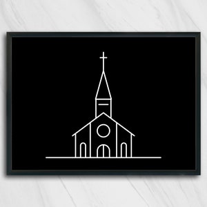 Elegant kyrka SVG-paket, utsmyckade linjekonstdesigner, Cricut- och silhuettklippfiler, vektor EPS och PNG, kristen kapellväggkonst bild 4
