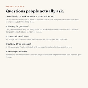 Graduate CV Template | Resume for First Job, Word, Google Docs (Instant Download) bild 7