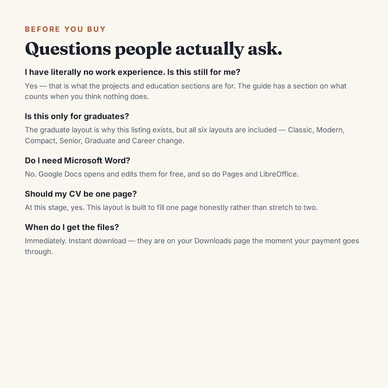 Graduate CV Template | Resume for First Job, Word, Google Docs (Instant Download) bild 7