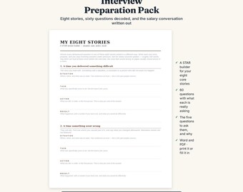 Interview Prep Pack: STAR Builder, 60 Questions Decoded, Salary Scripts (Digital Download)
