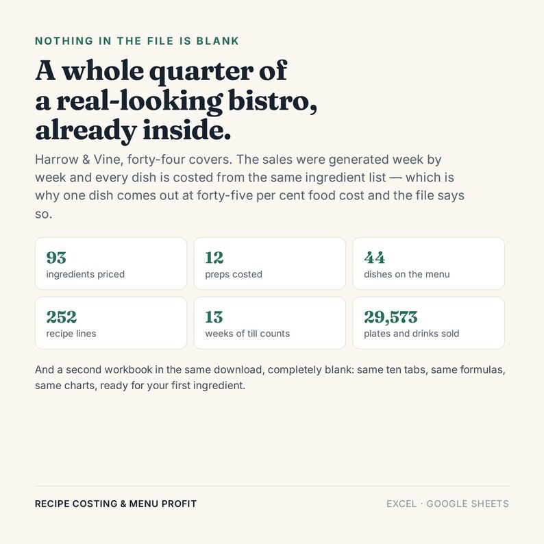 Recipe Costing Spreadsheet, Excel Google Sheets, Restaurant Food Cost Calculator, Menu Engineering and Plate Cost Tracker (Digital Download) bild 16