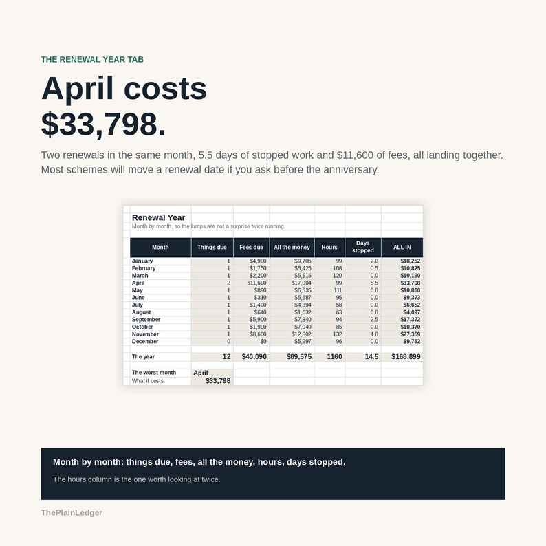 Compliance & Certification Cost Tracker Spreadsheet | True Cost of Accreditation Excel Google Sheets Template | Audit and Renewal Log bild 9