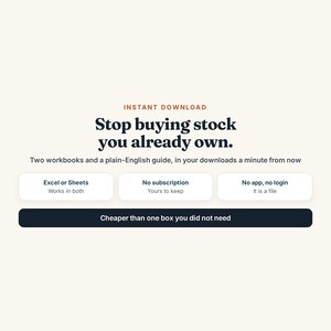 Inventory and Purchase Order Tracker, Excel Google Sheets, Stock Reorder Point and Supplier Lead Time, Stock Valuation (Digital Download) immagine 17