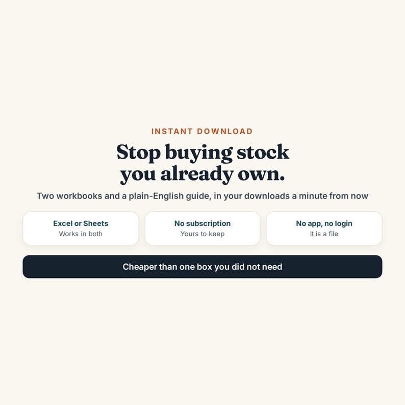 Inventory and Purchase Order Tracker, Excel Google Sheets, Stock Reorder Point and Supplier Lead Time, Stock Valuation (Digital Download) immagine 17