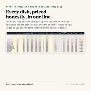 Recipe Costing Spreadsheet, Excel Google Sheets, Restaurant Food Cost Calculator, Menu Engineering and Plate Cost Tracker (Digital Download) bild 5