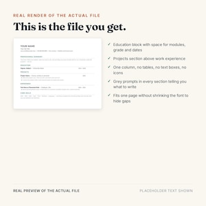 Graduate CV Template | Resume for First Job, Word, Google Docs (Instant Download) bild 4