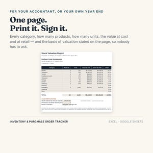 Inventory and Purchase Order Tracker, Excel Google Sheets, Stock Reorder Point and Supplier Lead Time, Stock Valuation (Digital Download) immagine 10