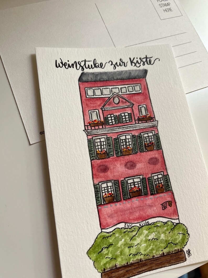 Custom Watercolor Postcard/ Travel Gift/ Gifts for Her/gifts for Him