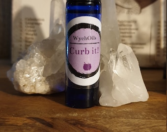 WychOils Hand Crafted Curb it, hunger suppressant Essential Oil , 10ml, grapefruit, lemon, peppermint, cinnamon, wellbeing, Crystal infused