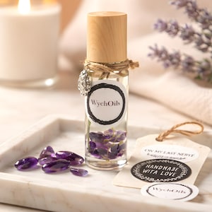 Huile anti-douleurs nerveuses infusée de cristaux faite main, mélange d'amandes en rouleau