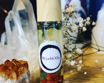 Manifestation Anointing Oil, Herb and Crystal Infused Rollerblend