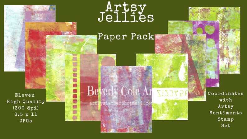 Artsy Jellies Paper Pack  Coordinates with Artsy Sentiments image 1