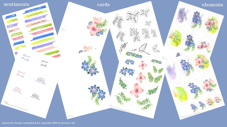 Watercolor Florals Cardmaking Kit Makes a Perfect Gift for image 0