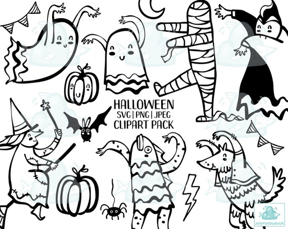 Halloween Svg Clipart Spooky Clipart Ghost Svg Kids Etsy