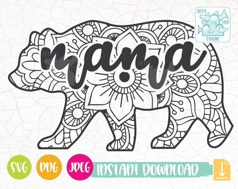 Download Mama Bear SVG Mom Mommy Svg Mandala Bear Svg Mama Mom Life | Etsy