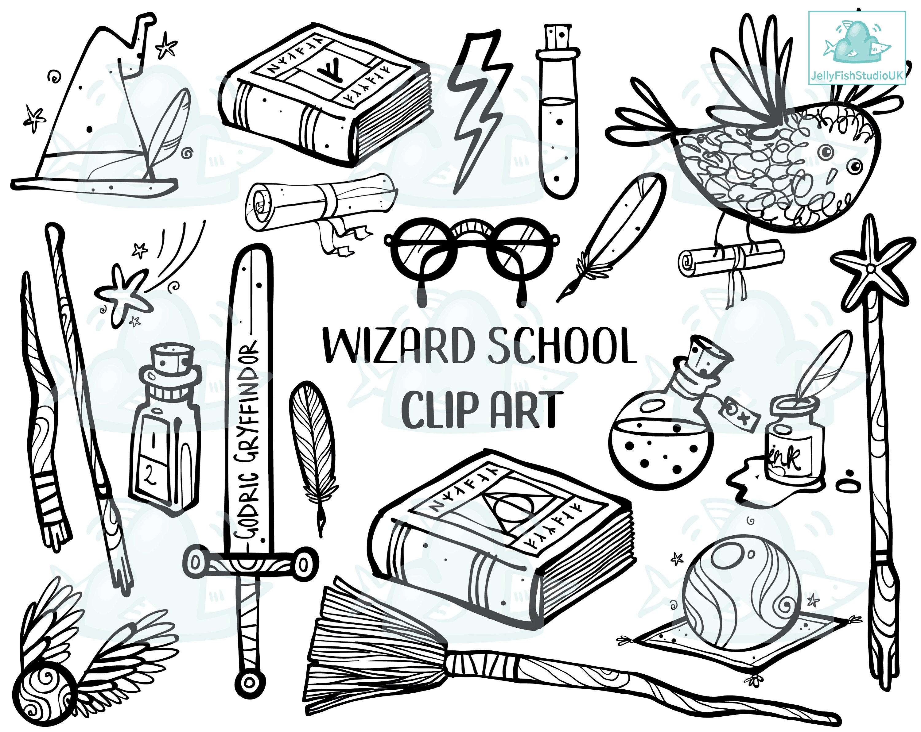 Harry Potter Clipart Set Harry Potter Hogwarts Svg Vector Etsy