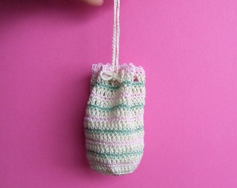 Handgehäkelter Mini-Beutel - Pastellfarbene Beutel-Tasche, Geldbörse, Schmuckhalter