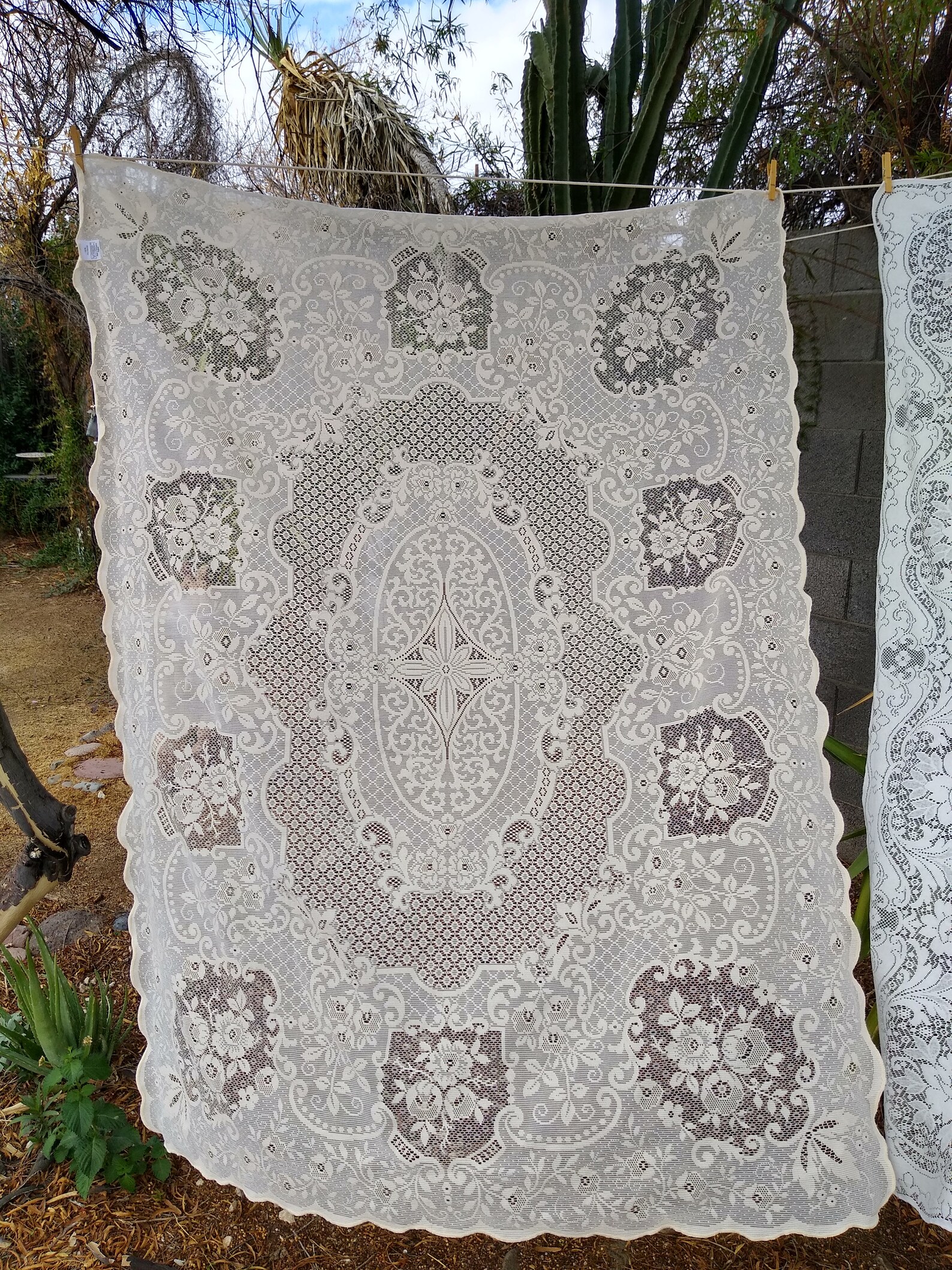 Vintage Lace Tablecloth Etsy
