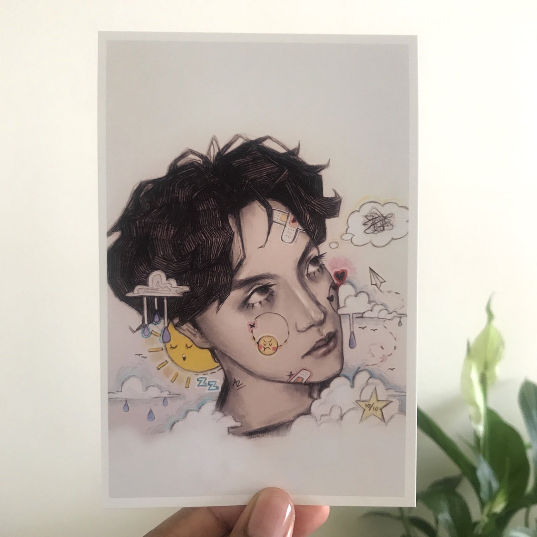 Hobi in the Clouds Art Print kpop Fanart - Etsy