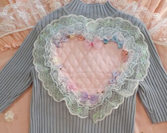 Upcycled Quilt corazón punto superior