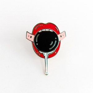 Cute Kinky Ball Gag Hard Enamel Pin with Glitter