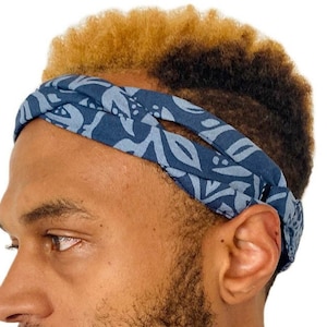 Men's Headband Blue William Morris Style Print image 1