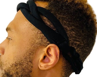 Limitierte Auflage – schwarzes weiches Jersey-Stirnband für Herren