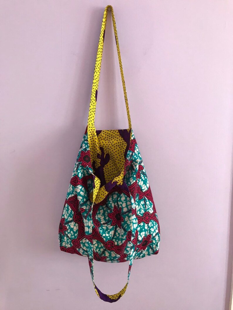 Reversible African print tote bag
