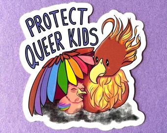 Protect Queer Kids charity sticker