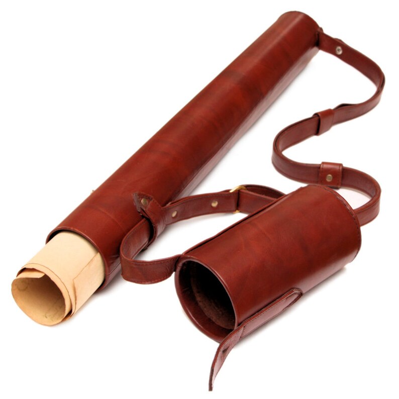 Leather Document Tube by Magnoli Props Etsy