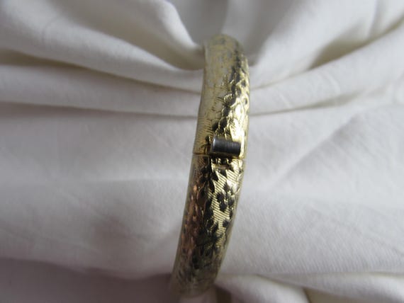 Bracelet  GoldTone Victorian Style Bangle - image 3