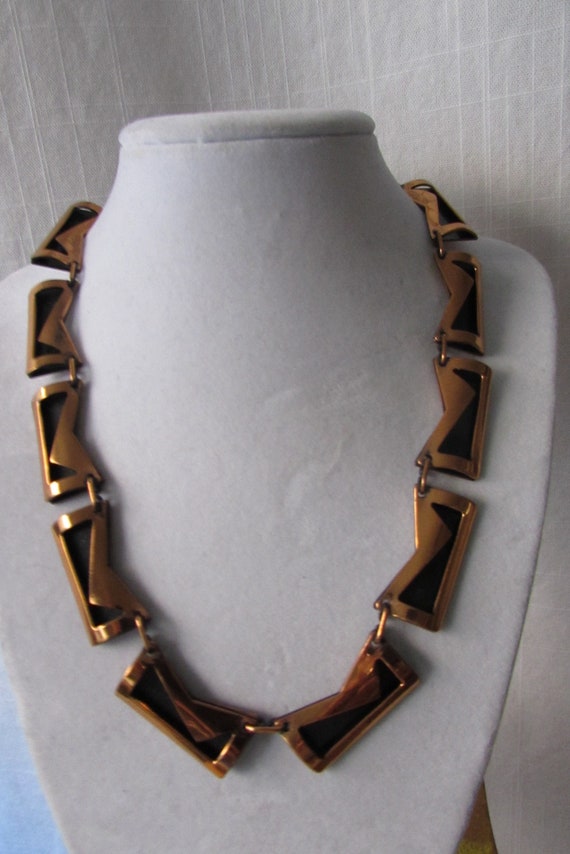 NECKLACE RENIOR' 1960s Copper black Mid Century Mo