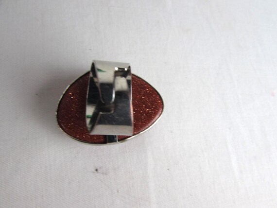 STATEMENT RING size 7 large Deep Gold flecks Sand… - image 3