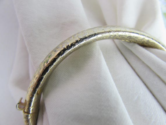Bracelet  GoldTone Victorian Style Bangle - image 8